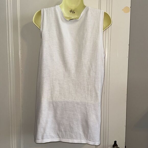 Pendleton white cotton/viscose sleeveless tank sweater - Picture 6 of 9